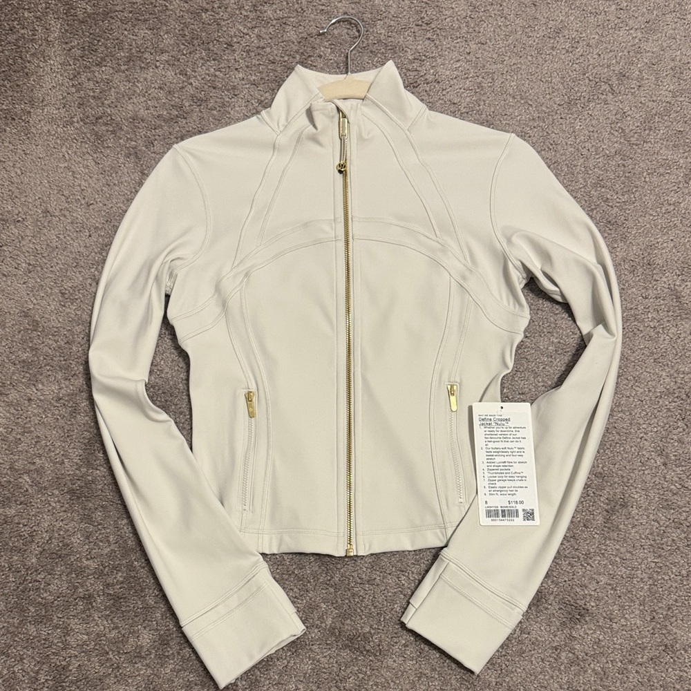 Lululemon Define Cropped Jacket *Nulu - Bone/Gold
